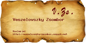 Veszelovszky Zsombor névjegykártya